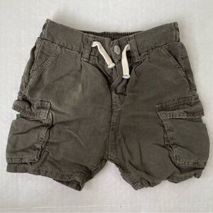 Zara Grey Cargo Shorts Baby Boy 12-18 Months Drawstring Elastic Waist Utility